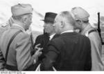 General Fernando Soletti, Benito Mussolini, and General Gueri shortly after departing from Gran Sasso, Italy, 12 Sep 1943