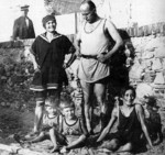 Benito Mussolini and his family at Levanto, Italy, 1923