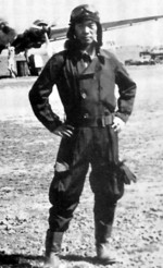 Saburo Sakai, 1940s; note G3M bomber in background