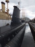 Conning tower and view toward the aft of museum ship Becuna, Philadelphia, Pennsylvania, United States, 22 Oct 2011