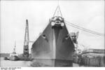Battleship Bismarck in port at Kiel, Germany, fall 1940