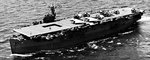 USS Copahee underway, 1940s