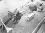 One of the 20mm Oerlikon cannon tubs aboard USS Iowa, New York Navy Yard, New York, United States, 9 Jul 1943