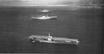 USS Ranger (foreground), USS Lexington (center), and USS Saratoga (background) at anchor off Honolulu, US Territory of Hawaii, 8 Apr 1938 during the exercise Fleet problem XIX. Photo 1 of 2