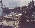 USS Minneapolis being refueled at sea in the Marshall Islands area, Jan 1944