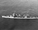 Minneapolis underway, 9 Nov 1943; note camouflage meant to disguise her as a destroyer