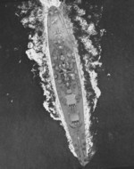 Aerial view of USS North Carolina, off the US east coast, 17 Apr 1942, photo 2 of 3