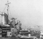 View of the superstructure of North Carolina, circa mid-1941