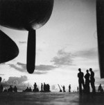 View of the flight deck of USS Saratoga, Solomon Islands, Nov 1943
