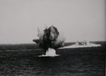 Warspite under attack in Mediterranean Sea, circa 1943