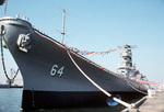 USS Wisconsin at her decommissioning ceremony, Naval Air Station, Norfolk, Virginia, United States, 30 Sep 1991