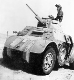 Italian AB 41 armored car in North Africa, 1940s