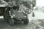 Dutch soldier on a C15TA armored truck, near Batavia, Java, Dutch East Indies, Oct-Dec 1946
