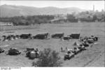 German field camp in Yugoslavia, 1941; note French-built Panzerkampfwagen 39H 735(f) tanks