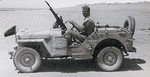 British Long Range Desert Group G1 Patrol commanding officer Captain J. A. L. Timpson in a Jeep, date unknown