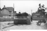 Wrecked German Tiger I heavy tank, Viller-Bocage, France, Jun 1944