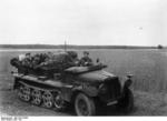 German troops in a SdKfz. 10 half-track vehicle on the Eastern Front, Jun 1941