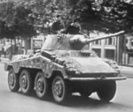 SdKfz 234/2 Puma (8-Rad) armored car on a street, circa 1940s