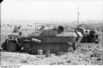 German SdKfz. 251 halftrack vehicle at Bir al Hakim, near Tobruk, Libya, 1 Jun 1942