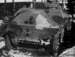 Front view of Japanese Type 1 Ho-Ha armored half-track vehicle, circa 1944