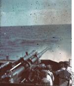 German gunboat crew practice firing with a 8.8cm gun off Yalta, Russia (now Ukraine), circa 1942