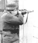 German soldier with a Gewehr 43 semi-automatic rifle, circa 1940s