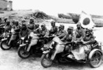 Unidentified Japanese military motorcycles with Type 11 machine guns, circa late 1930s