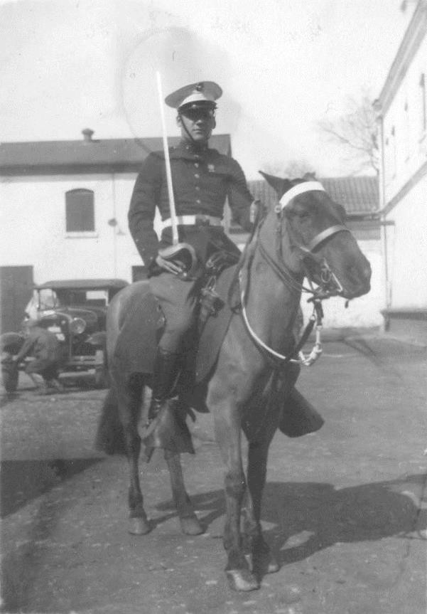 US Marine Byron Anderson on a horse in China, circa 1935