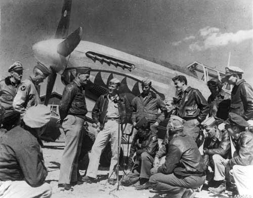 Claire Chennault with USAAF 23rd Fighter Group personnel, China, 1943-1945
