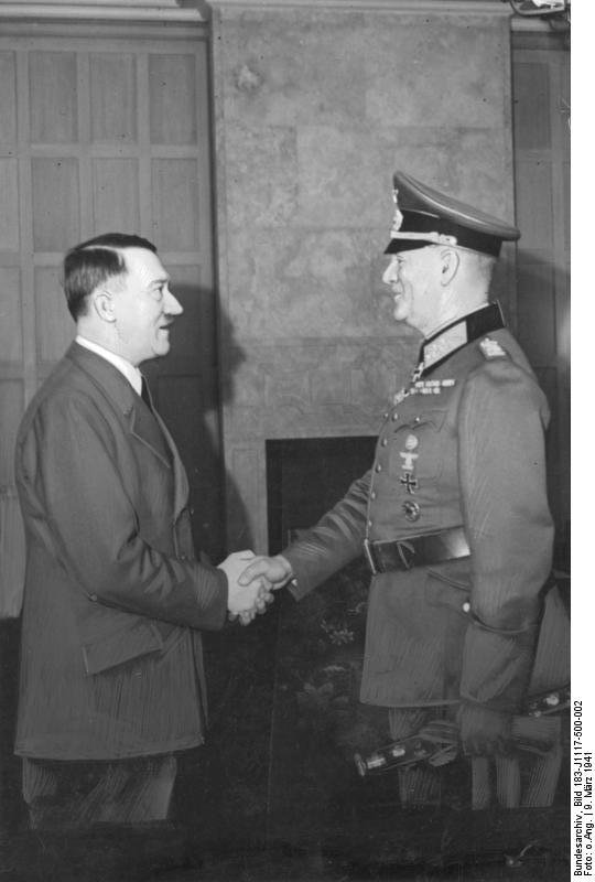 Adolf Hitler shaking Wilhelm Keitel's hand, 9 Mar 1941
