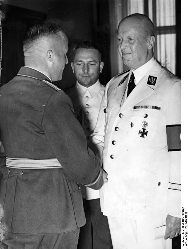 SA-Obergruppenführer Dietrich von Jagow congratulating Hans Lammers for Lammers' birthday, 26 May 1939