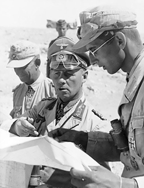 German Army Colonel General Erwin Rommel with Colonel Eduard Crasemann in North Africa, Jan-Jun 1942