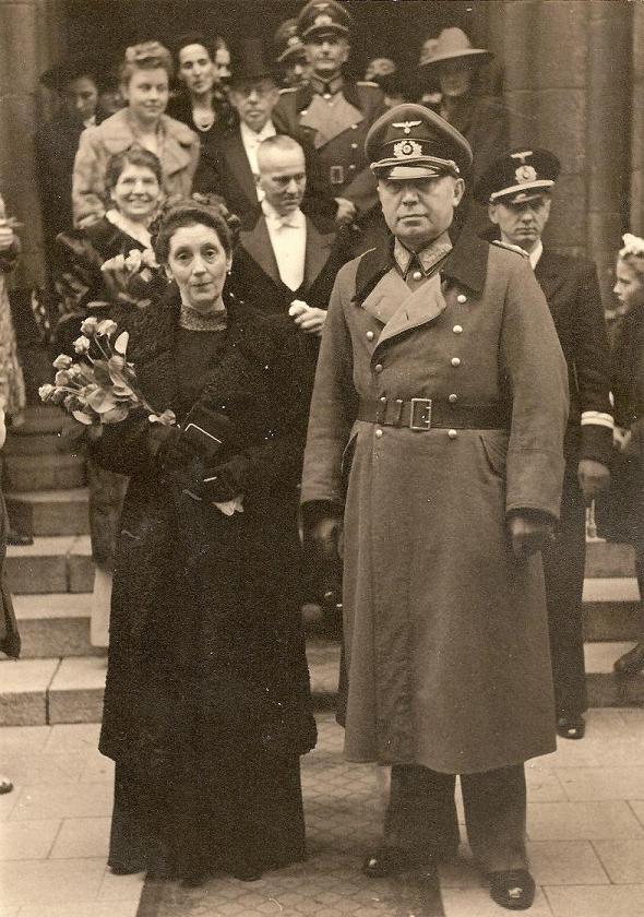 German Army General Kurt Schmidt at his son Günter Werner Schmidt's wedding, Germany, 4 Oct 1943