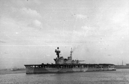 HMS Eagle at Alexandria, Egypt, 31 Dec 1940