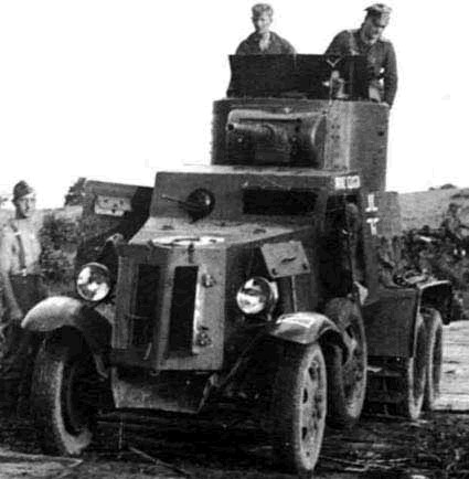 Captured Soviet BA-10 armored car with German markings, circa 1940s