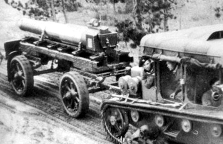 Polish C7P vehicle towing a heavy artillery piece, Poland, circa 1930s, photo 3 of 3