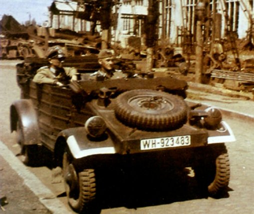Kübelwagen serving as an officer's staff car in southern Russia, 1941-1943