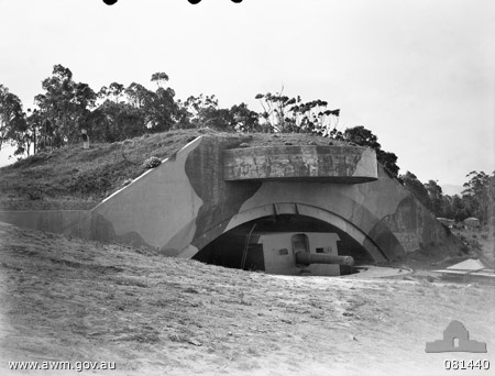 9.2-inch coastal defense gun of Drummond Battery, Kembla Fortress, New South Wales, Australia, 11 Oct 1944