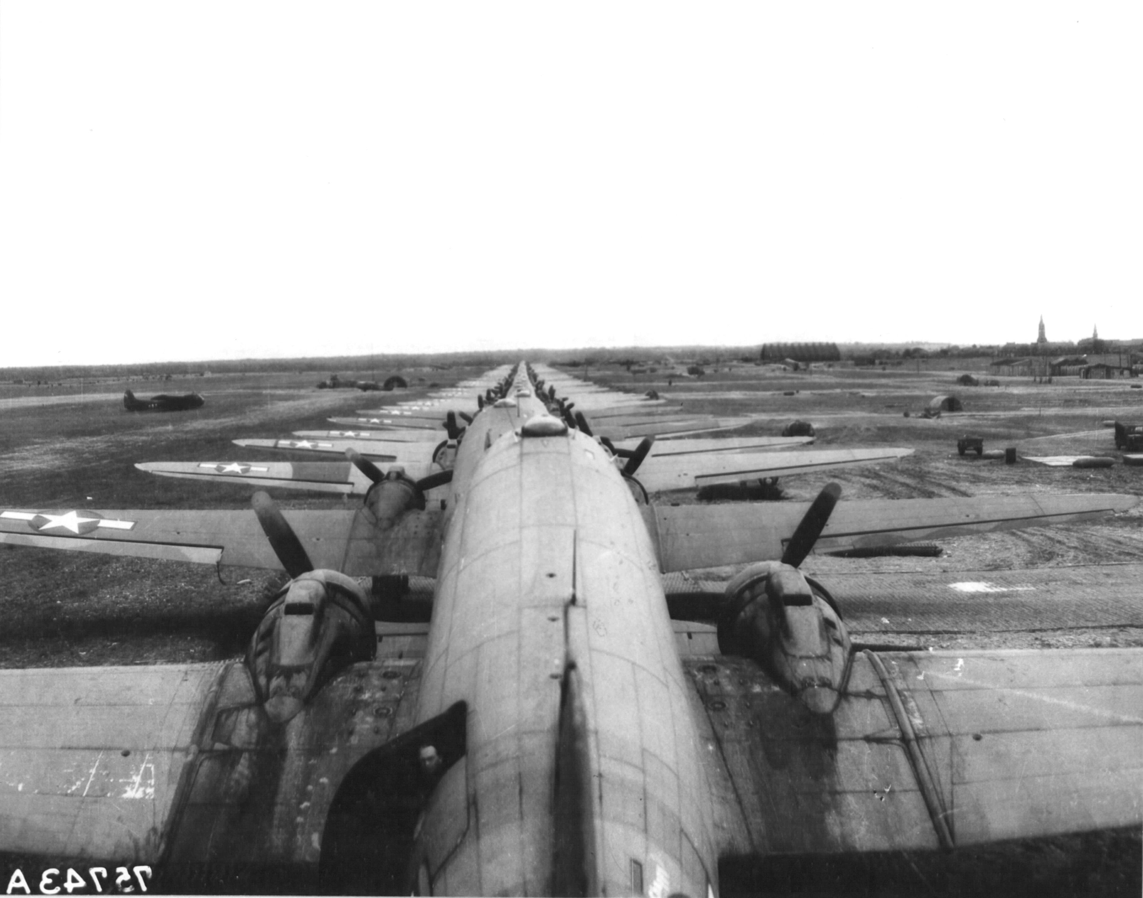 C-47 Skytrains of the 439th Troop Carrier Group preparing to transport the 82nd Airborne to Nijmegen for Operation Market Garden, Juvincourt, France, Sep 8-17 1944