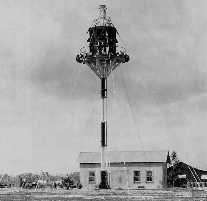 The mooring mast on the Ewa Plain, Oahu, Hawaii after being shortened to 50-ft, Mar 1932.