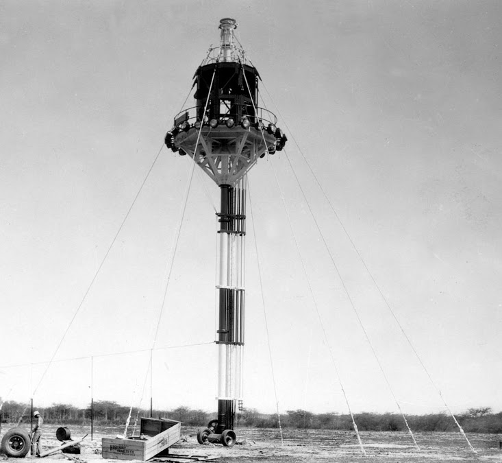 The mooring mast on the Ewa Plain, Oahu, Hawaii after being shortened to 50-ft, Mar 23, 1932.