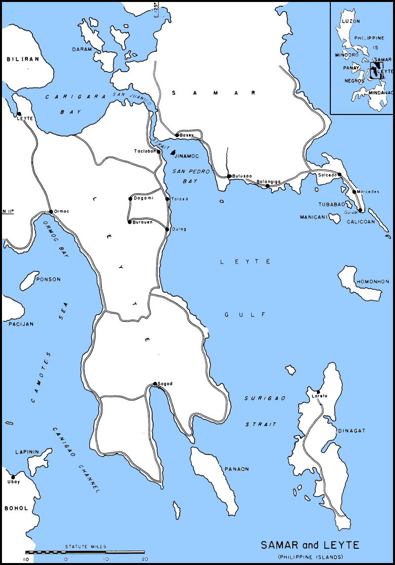 Map of Leyte Gulf, Philippine Islands