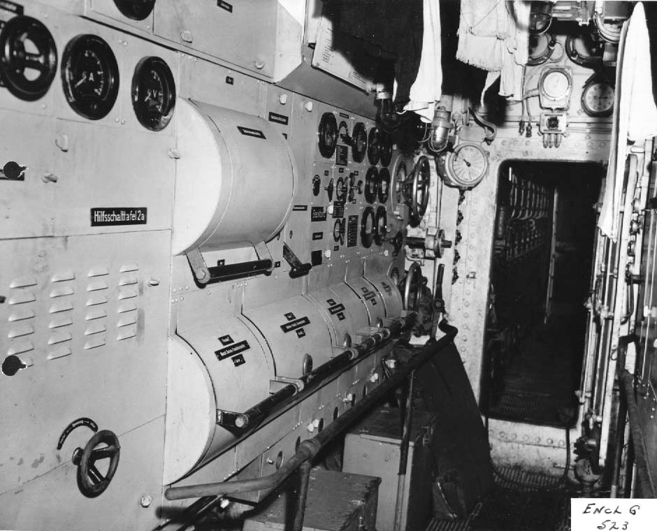 The electric motor control panel aboard the captured German Type IXC submarine U-505, Jun 1944.