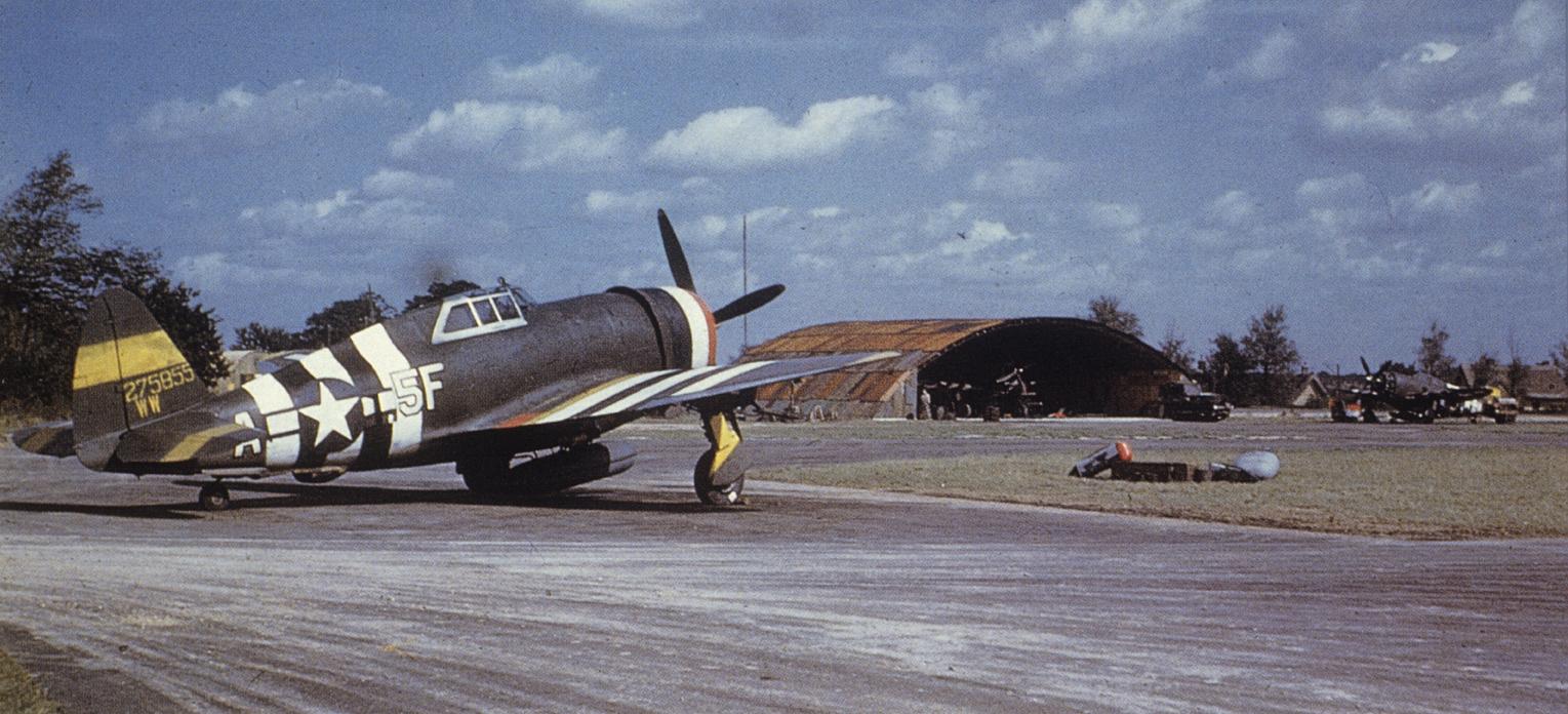 P-47D “Tony” of the 5th Emergency Rescue Squadron at Boxted, England, United Kingdom, late 1944. Note the ‘WW’ on the tail indicating ‘War Weary’ aircraft. Only ‘WW’ planes were used in Rescue Squadrons