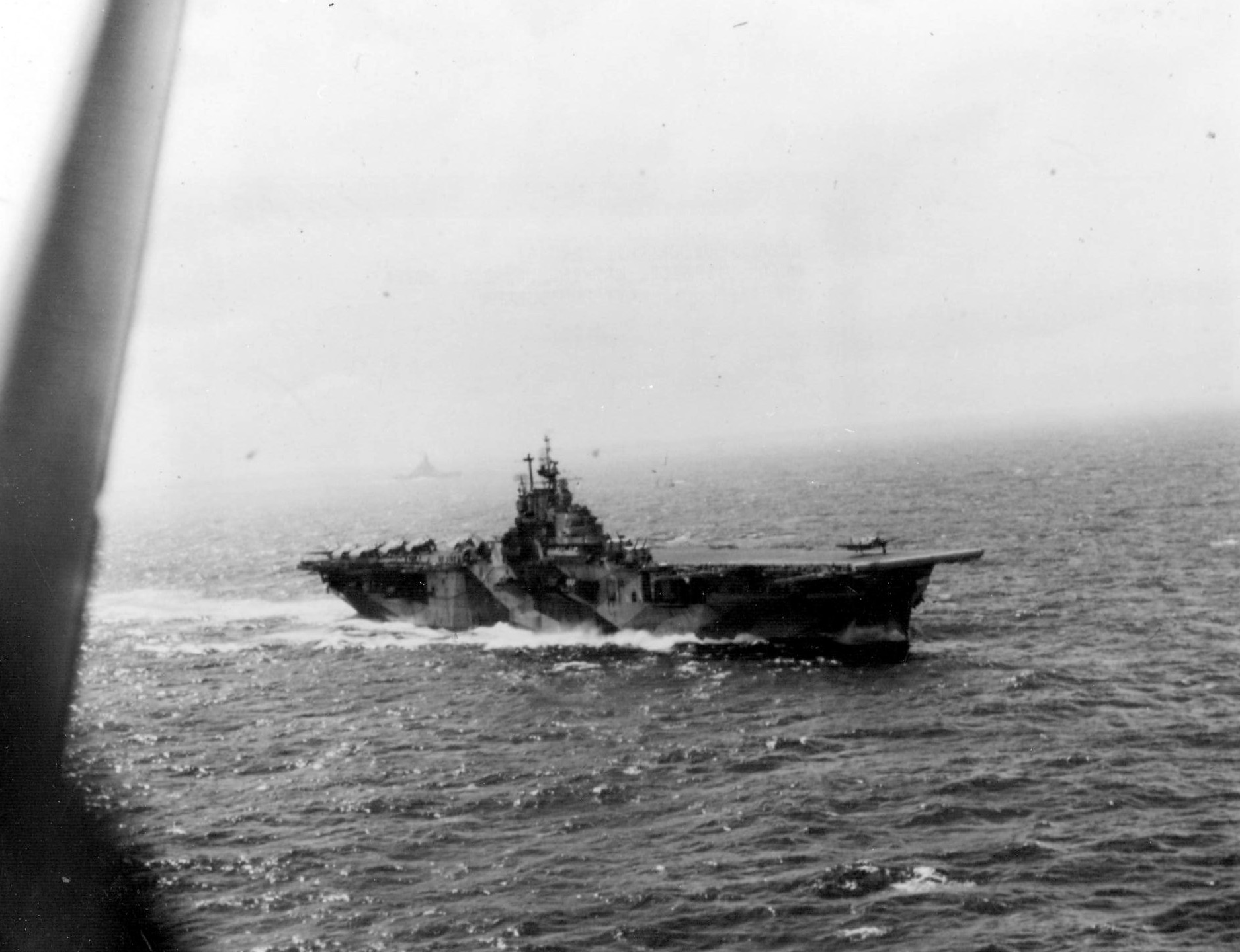 USS Intrepid launching a SB2C Helldiver during the Battle of Leyte Gulf, 24 Oct 1944.