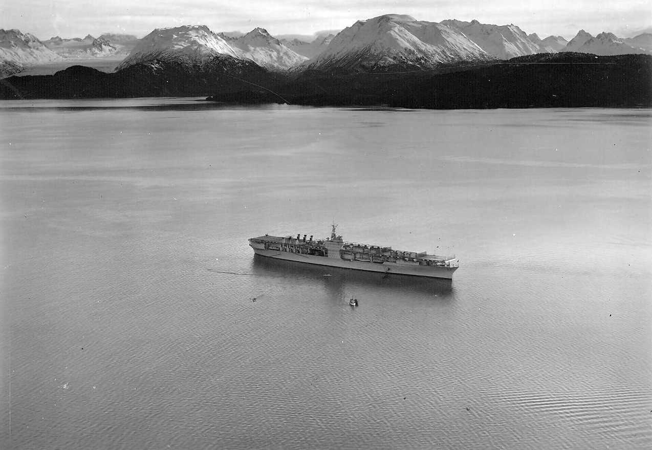 US carrier Ranger at anchor in Kachemak Bay near Homer, Territory of Alaska, 1936