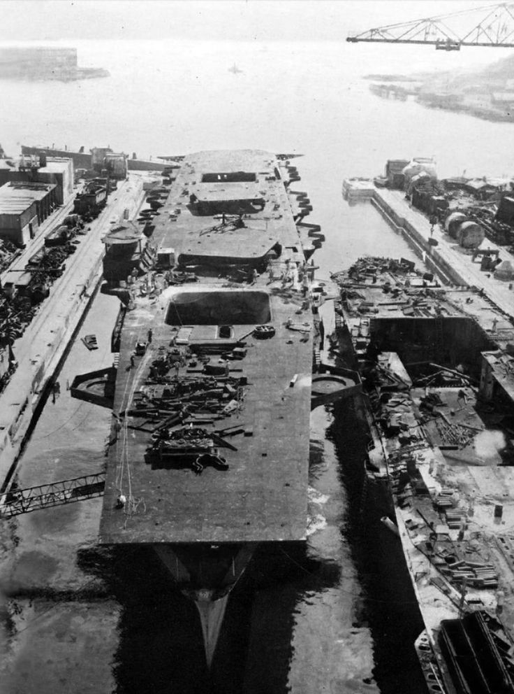Ibuki under construction, Kure Naval Arsenal, Japan, date unknown