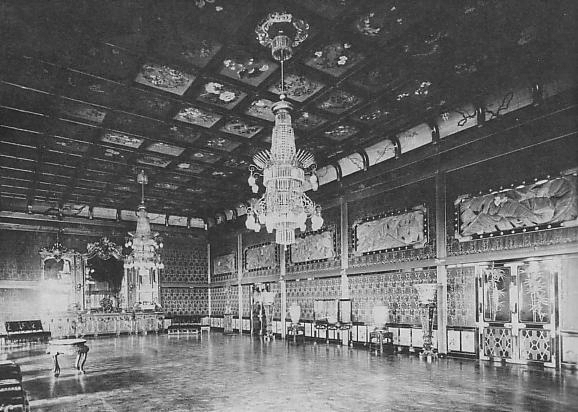 Interior of Chigusa room, Imperial Palace, Tokyo, Japan, late 1800s