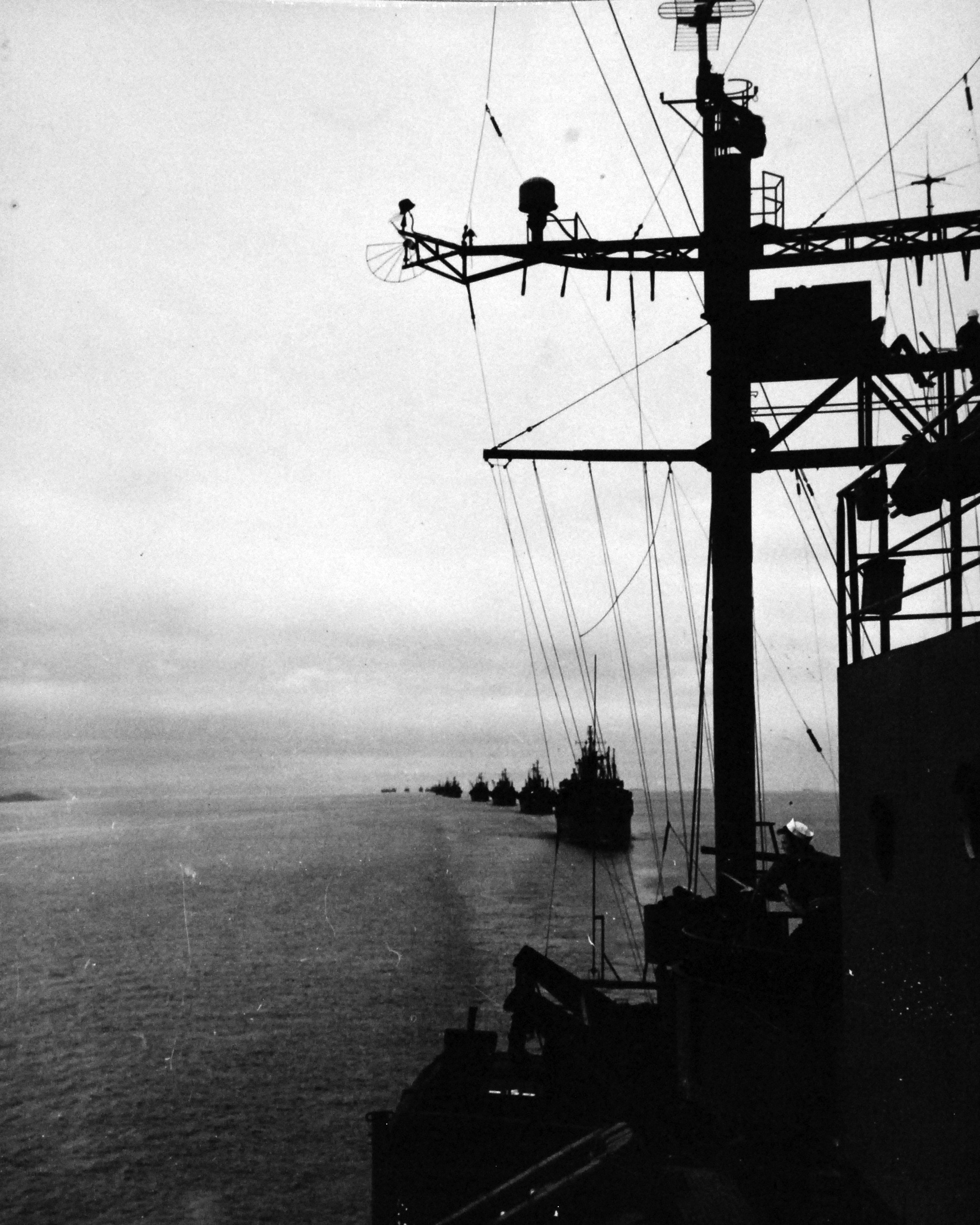 US transports entering Tokyo Bay, Japan, 21 Sep 1945