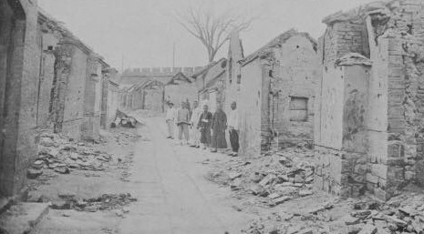 Damaged civilian homes, Jinan, Shandong Province, China, circa 4 May 1928, photo 7 of 8